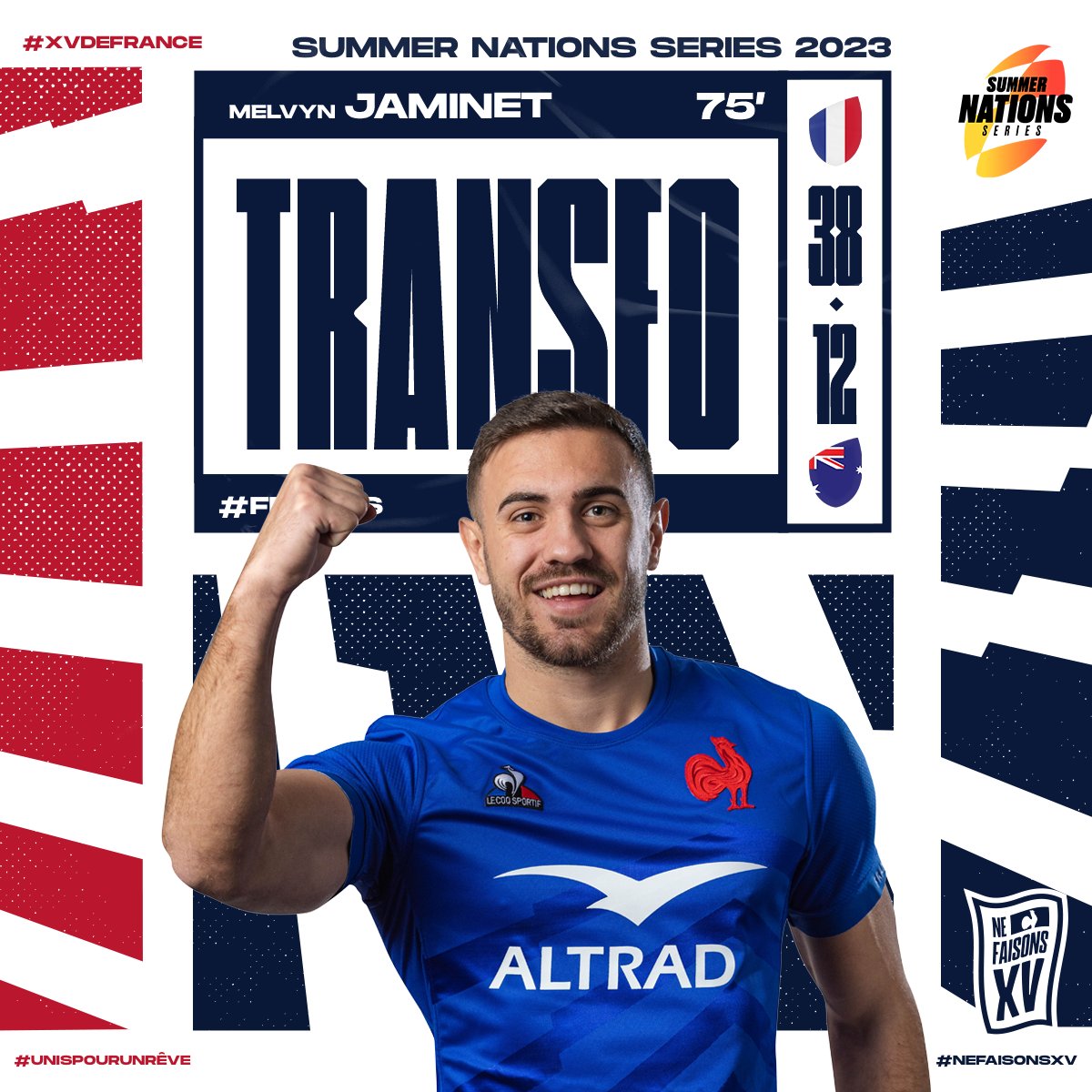 🇫🇷🇦🇺 Melvyn qui ajoute deux points !
#FRAAUS #UnisPourUnRêve #NeFaisonsXV #XVdeFrance