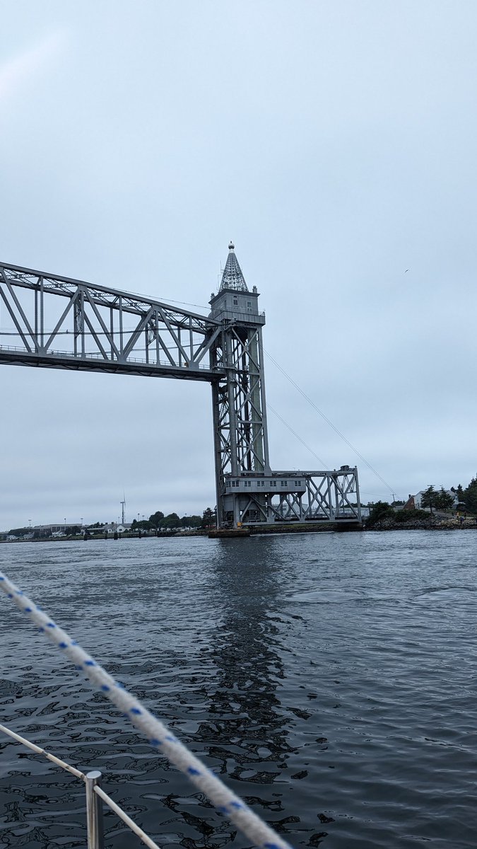 FatCatAnna's tweet photo. For a nanosecond I thought, is this the Americans version of the London Bridge. This was near the end of our journey at almost 10 knots through the Cape Cod Canal heading south. The 2500 NM #diaversary journey for this #level57;#T1d continues #svjennasjourney #catalina30 https://t.co/LrCjajlcS7