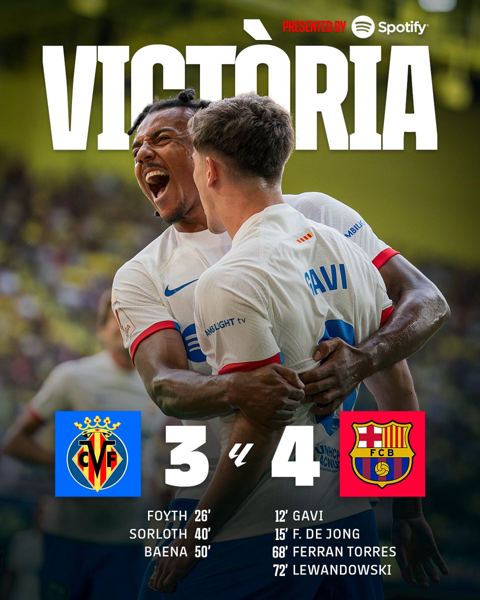 🙌 試合終了！！！ +𝟑! 😎  #VillarrealBarça