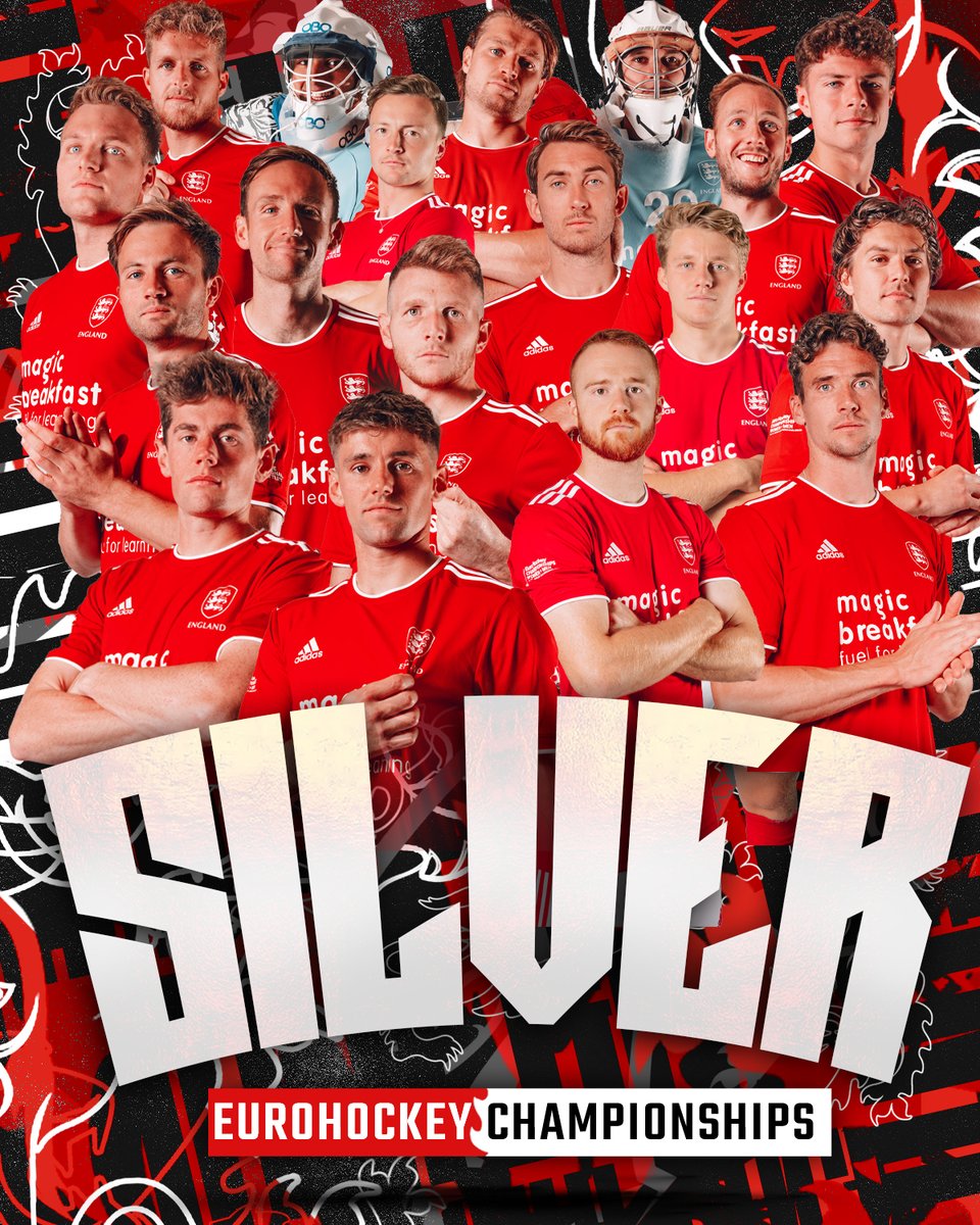 EnglandHockey's tweet photo. SILVER MEDALLIST 

What a EuroHockey Championship campaign!

The men’s team has been excellent in this competition and reached their first final in 14 years. They return home with sterling silver. 

They were so close to that win! 

They did us all proud ❤️ https://t.co/AYRpoK7tvc
