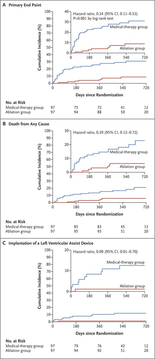 CASTLE HTx: Catheter Ablation in End-Stage Heart Failure with Atrial Fibrillation

⬇️ likelihood of a composite of death from any cause, implantation of a LVAD, or urgent heart Tx

 #ESCCongress <a href="/BarisakdemirEp/">Barış Akdemir</a> <a href="/HappyEP/">Emin Evren Özcan</a> <a href="/escardio/">European Society of Cardiology</a> <a href="/TKDsosyal/">Turkish Society of Cardiology</a> 

nejm.org/doi/full/10.10…