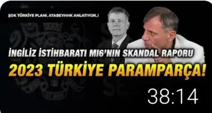 İngiltere Gizli Servisi'nin (MI6) 186 sayfalık Faaliyet ve Strateji Raporunda 2023 yılı Türkiye Planı olarak 2021'de açıklamıştım. Türkiye ekonomik olarak iflâs etmiş olacağı ve iflas ettikten sonra, bölünmeye yönelik atılacak adımlar,Yabancı sermayeye geçmiş bankaların Arap…