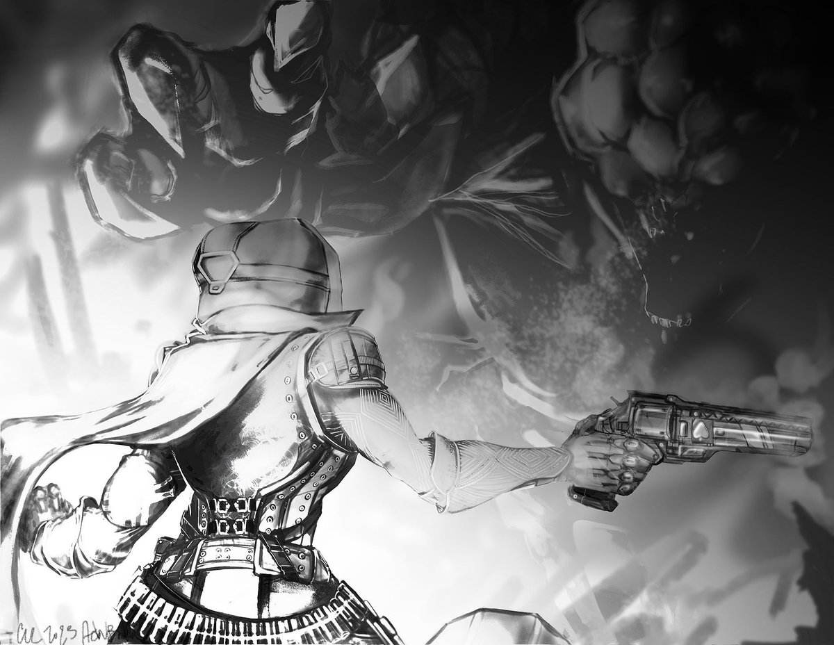Also the og gray scale version
#digitalart #destinyart