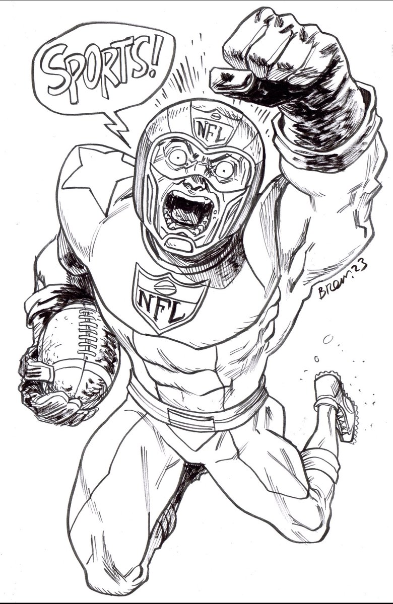 RyanBrowneArt's tweet image. NFL Superpro. Thanks for the prompt whoever prompted me to draw this super professional. Always open to more prompts so prompt away! #nflsuperpro #superpro #nfl #football