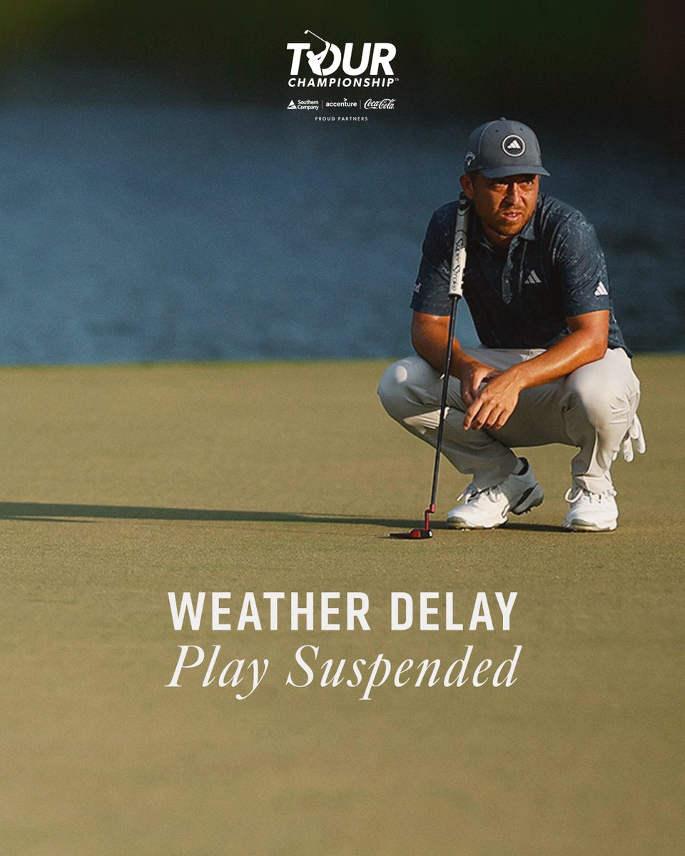 Due to approaching area thunderstorms, which may contain dangerous weather, play has been temporarily suspended at the TOUR Championship. 

As a result of this decision, and out of an abundance of caution, all spectators should exit the premises for their safety.