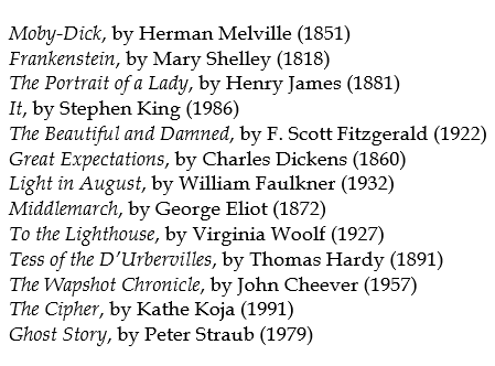 13 favorite books as of this second off the top of my head (one per author).