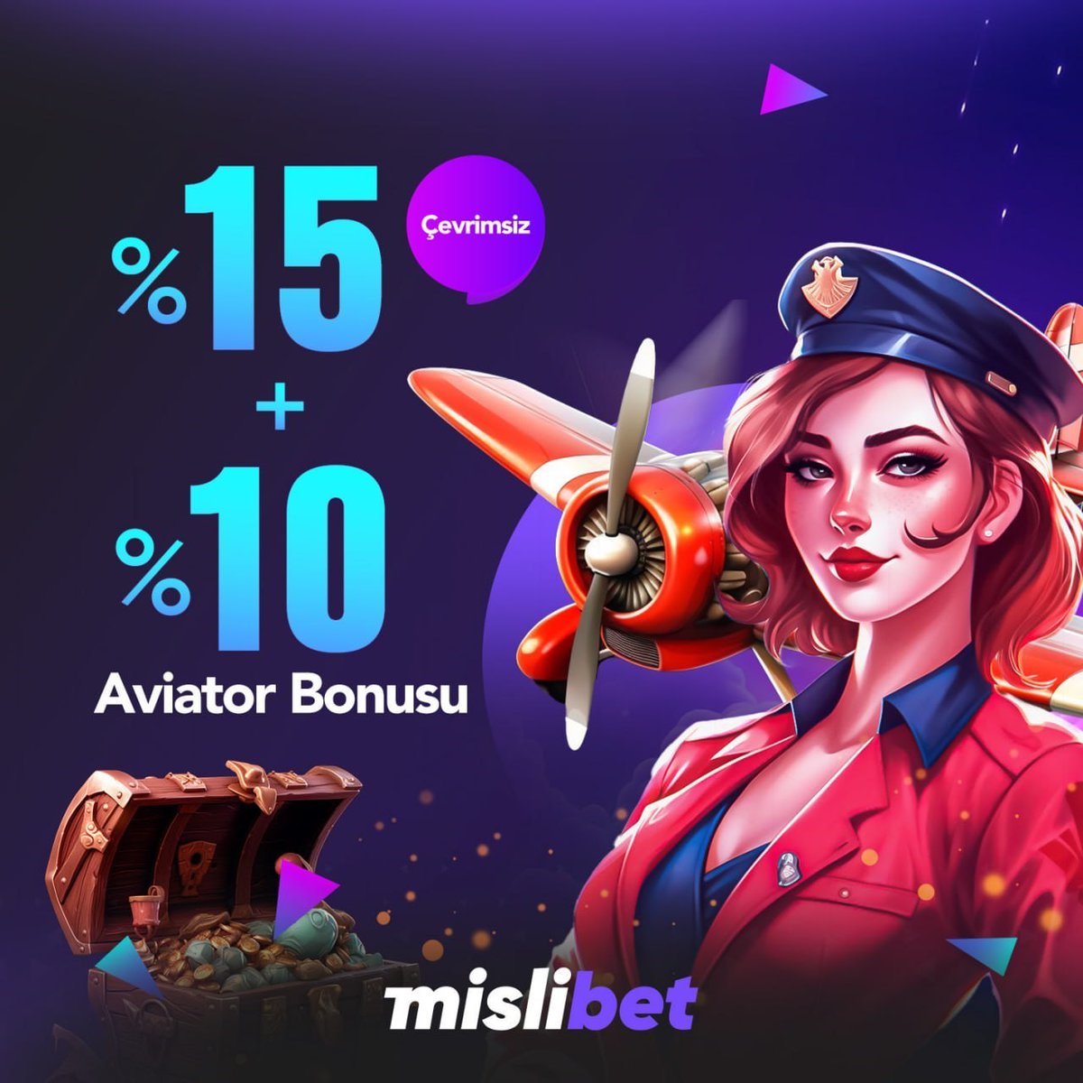 TrMislibet's tweet photo. 💜 #Mislibet'le Uçmaya Hazır Mısınız!!

🚀 Aviator Oyununda Geçerli Min.100₺ Yatırımınızda;
💸 %15 Yatırım ➕ %10 Kayıp Bonusu!! 

💰Şanslı anlar ve keyifli kazançlar mekanı;
🔗 https://t.co/RZVQGsg48Z https://t.co/HZ6YcqRuFw