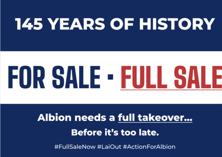 Albion_IST's tweet image. ⬇️ IMPORTANT ANNOUNCEMENT⬇️
🧵 
Our next action will take place in the 12th minute of our upcoming home game on Sat  2nd September vHuddersfield

Pre game we will have teams out distributing 10,000 posters to fans on their way into the Hawthorns #wba #FullSaleOnly #LaiOutNow

1/6