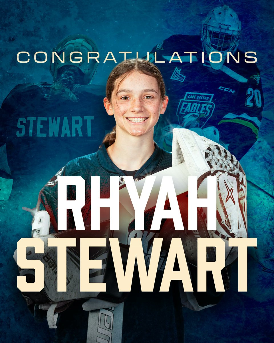 🎉 History made! Nova Scotia's Rhyah Stewart is the FIRST female from Atlantic Canada to have participated in a QMJHL exhibition game, stopping all 24 shots she faced in her debut. Congratulations, Rhyah! 🏒🥅