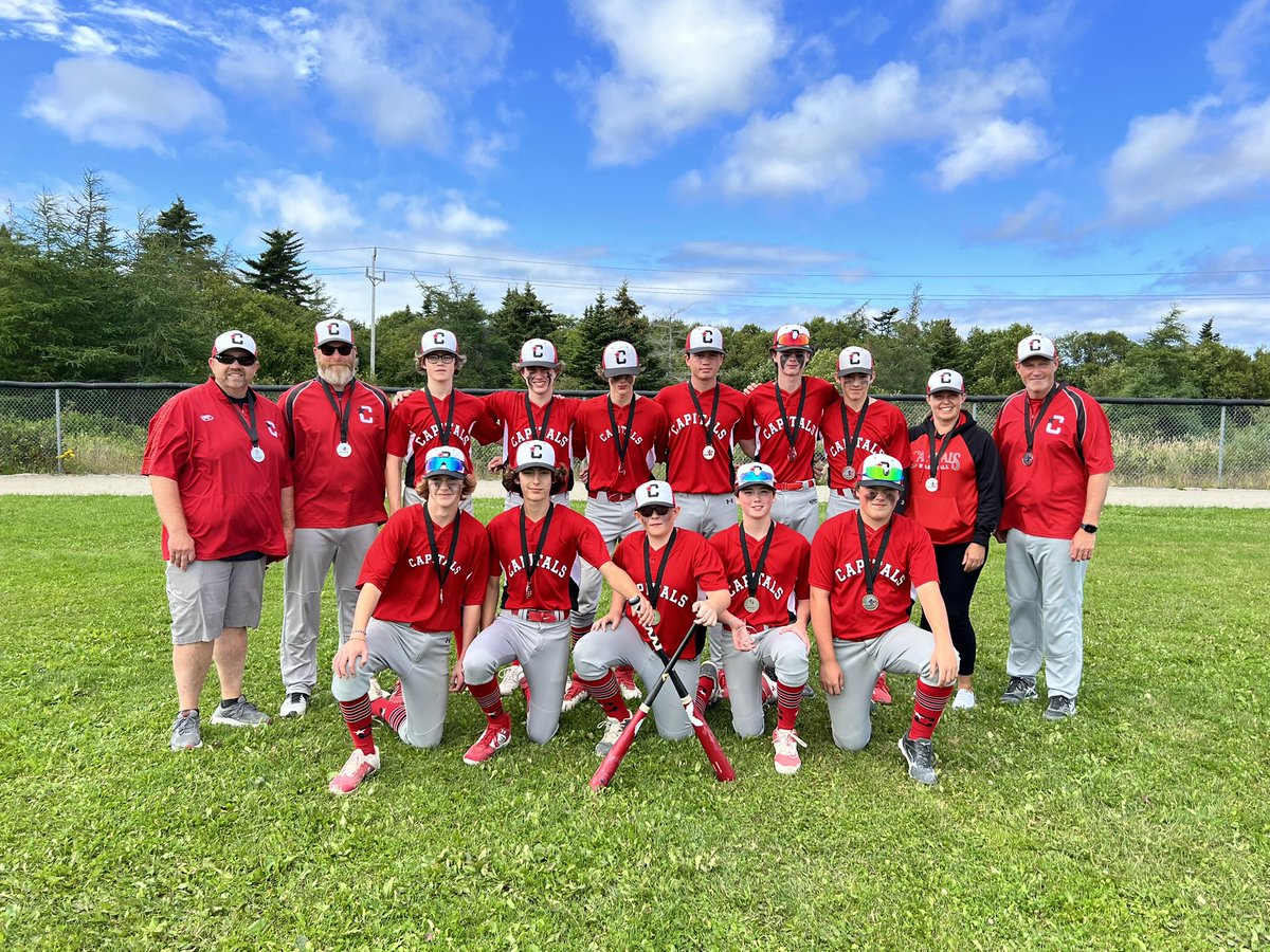 SJCaps15UARed23's tweet photo. Silver it is🥈Great @BaseballNL Provincials vs @MPbaseball1 AA team. Fantastic season w. lots to be proud of including only 3 losses all summer &amp; 2 tourney wins. Most imp: incredibly positive &amp; supportive team who jelled both on &amp; off the field #friendsforever @baseballstjohns https://t.co/BdUrEL4YDl