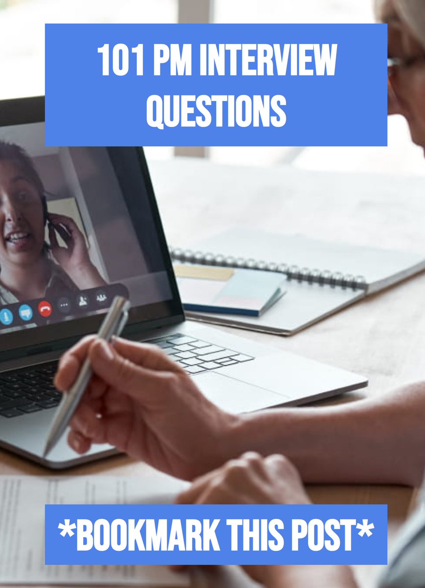 aakashgupta's tweet photo. *Bookmark this post to always have questions to practice for Product Management interviews*

Practicing the right questions for interviews is one of the most important things we can do as job seekers.

But surprisingly, even experienced PMs often don't know where to start.

The answer is simple: with a good question bank.

The problem is: most question banks suck. So we don't think to use them.

I've been interviewing PMs for 8+ years and interviewing as a PM for 15+ years. 

I compiled  101 real questions I've asked or been asked across 5 major categories: 

• Behavioral - General
• Behavioral - PM specific
• Product Sense
• Product Design
• Product Execution

HERE'S THE LIST:

Behavioral - General:

1. How do you handle feedback that you disagree with?

2. Describe a situation where you had to work under pressure. How did you handle it?

3. Can you recall a situation where you had to manage conflicting priorities?

4. How do you manage your time and stay organized during a busy period?

5. Describe a situation where you took initiative without being asked.

6. How do you stay motivated when working on a long-term project?

7. Can you describe a situation where you had to adapt to a significant change in your work environment?

8. How do you approach problem-solving when faced with an unfamiliar challenge?

9. Describe a situation where you had to collaborate with a difficult colleague.

10. How do you ensure your work-life balance does not affect your performance?

11. Can you describe a situation where you had to demonstrate resilience?

12. How do you handle situations where you have to manage multiple stakeholders' expectations?

13. Describe a situation where you had to make a quick decision with limited information.

14. How do you approach continuous self-improvement and professional development?

15. What strategies do you employ to stay focused and productive when working remotely?

16. How do you manage stress and avoid burnout?

17. Can you describe a situation where you had to demonstrate empathy towards a colleague or team member?

18. How do you handle situations where you need to assert yourself to get your point across?

19. Describe a situation where you had to work on a project that did not align with your personal values.

20. How do you approach giving constructive feedback to a colleague or team member?

Behavioral - PM Specific:

21. How do you align your core product team around a common vision and goals?

22. Describe a situation where you had to deliver a roadmap with limited design + dev resources.

23. How do you handle scope creep in a feature?

24. Can you describe a situation where you had to manage a launch with a tight deadline?

25. How do you manage conflicts within your product team?

26. Describe a situation where you had to make a trade-off between quality and time-to-market.

27. How do you manage the expectations of your stakeholders?

28. Can you describe a situation where you had to make a decision that was unpopular with your team?

29. How do you ensure that your features stay on track and meets their objectives?

30. Describe a situation where you had to pivot your product strategy due to unforeseen circumstances.

31. How do you approach risk management in your products?

32. Can you describe a situation where you had to manage a product with a remote or distributed team?

33. How do you ensure that your team stays motivated and engaged?

34. Describe a situation where you had to manage a feature with a high level of uncertainty.

35. How do you approach stakeholder communication during a feature build?

36. Can you describe a situation where you had to manage a product with complex dependencies?

37. What product rituals do you like most?

38. Describe a situation where you had to manage a project with changing requirements.

39. How do you approach project planning and setting milestones?

40. What's the most impactful feature you've shipped?

Product Sense:

41. How do you stay updated on industry trends and competitor products?

42. Can you describe a situation where you had to make a decision on a product feature based on incomplete information?

43. How do you approach prioritizing features for a new product?

44. Describe a situation where you had to make a trade-off between user needs and business goals.

45. How do you approach gathering and incorporating feedback from users and stakeholders into your product?

46. Can you describe a situation where you had to make a decision that was unpopular with your users?

47. How do you ensure that your product remains relevant and competitive in the market?

48. Describe a situation where you had to pivot your product strategy due to changes in the market or competitor actions.

49. How do you approach user experience design in your products?

50. Can you describe a situation where you had to make a decision on a product feature that had technical limitations?

51. How do you approach product localization for different markets?

52. Describe a situation where you had to make a decision on a product feature that had legal or regulatory implications.

53. How do you approach accessibility and inclusivity in your products?

54. Can you describe a situation where you had to make a decision on a product feature that had ethical implications?

55. How do you approach monetization and pricing strategy for your products?

56. Describe a situation where you had to make a decision on a product feature that had privacy implications.

57. How do you ensure that your product meets the needs of different user personas?

58. Can you describe a situation where you had to make a decision on a product feature that had security implications?

59. How do you approach product analytics and measuring success?

60. Describe a situation where you had to make a decision on a product feature that had scalability implications.

Product Design:

61. How do you approach user research in the early stages of product development?

62. Can you describe a situation where you had to make a design decision that had trade-offs between aesthetics and functionality?

63. How do you approach usability testing in your product design process?

64. Describe a situation where you had to make a design decision that had trade-offs between innovation and familiarity.

65. How do you approach designing for different devices and platforms?

66. Can you describe a situation where you had to make a design decision that had trade-offs between customizability and simplicity?

67. How do you approach designing for different user demographics and cultural contexts?

68. Describe a situation where you had to make a design decision that had trade-offs between user needs and technical constraints.

69. How do you approach designing for accessibility and inclusivity?

70. Can you describe a situation where you had to make a design decision that had trade-offs between user needs and business goals?

71. How do you approach designing for privacy and security?

72. Describe a situation where you had to make a design decision that had trade-offs between user needs and legal or regulatory requirements.

73. How do you approach designing for different user personas?

74. Can you describe a situation where you had to make a design decision that had trade-offs between user needs and scalability?

75. How do you approach designing for different use cases and user scenarios?

76. Describe a situation where you had to make a design decision that had trade-offs between user needs and monetization.

77. How do you approach designing for user onboarding and engagement?

78. Can you describe a situation where you had to make a design decision that had trade-offs between user needs and branding?

79. How do you approach designing for user retention and loyalty?

80. Describe a situation where you had to make a design decision that had trade-offs between user needs and competitor differentiation.

Product Execution:

81. How do you approach project management and coordination with cross-functional teams?

82. Can you describe a situation where you had to manage a project with changing priorities and deadlines?

83. How do you approach quality assurance and testing in your product development process?

84. Describe a situation where you had to manage a project with resource constraints and limitations.

85. How do you approach managing dependencies and integrations in your product development process?

86. Can you describe a situation where you had to manage a project with technical challenges and limitations?

87. How do you approach managing scope and feature creep in your product development process?

88. Describe a situation where you had to manage a project with communication challenges and breakdowns.

89. How do you approach managing risks and uncertainties in your product development process?

90. Can you describe a situation where you had to manage a project with team conflicts and disagreements?

91. Describe a situation where a vendor or third-party integration caused challenges in your product development process.

92. How do you approach managing feedback and requests from internal stakeholders in your product development process?

93. Can you describe a situation where internal stakeholder feedback led to significant changes in your product?

94. How do you approach managing feedback and requests from external stakeholders, such as customers or partners, in your product development process?

95. Describe a situation where external stakeholder feedback led to significant changes in your product.

96. How do you approach managing scalability considerations in your product development process?

97. Can you describe a situation where performance issues caused challenges in your product development process?

98. How do you approach managing security and compliance considerations in your product development process?

99. Describe a situation where privacy or legal issues caused challenges in your product development process.

100. Can you describe a situation where you had to deprioritize a feature that was initially considered important?

101. How do you approach managing technical debt and legacy systems in your product development process?

I hope this question bank helps you crush your next PM interviews. 

What questions have you heard recently that were not on this list?

Thanks for reading this far. Like and share for others to see!
