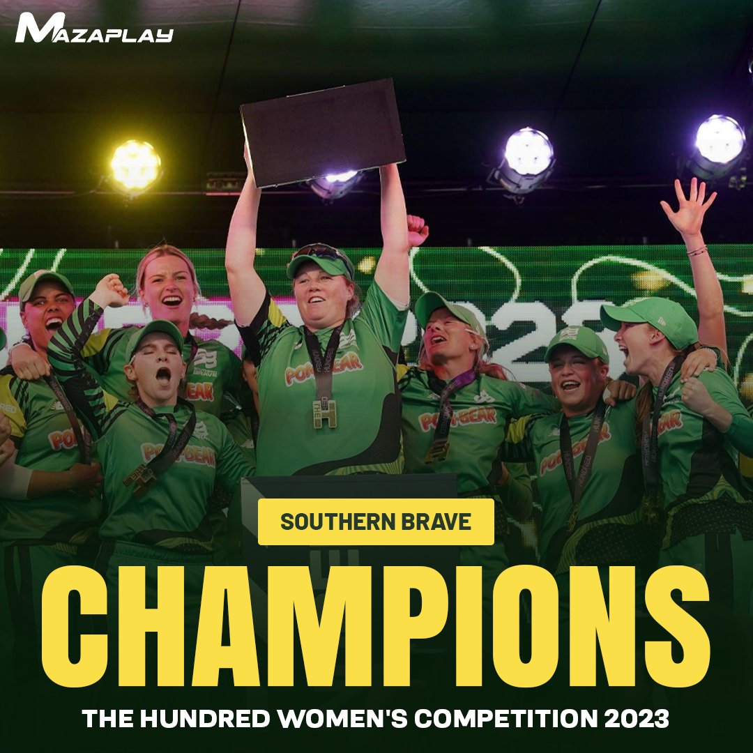 Brave have done it! Southern Brave Women are the CHAMPIONS of The Hundred Women's Competition 2023.

#SouthernBraveWomen #SouthernBrave #TheHundred2023 #TheHundredWomens #CricketTwitter #MazaPlay