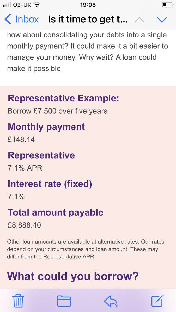 MakeYourOwnTops's tweet photo. @NatWestGroup Hi! I keep getting emails from you offering loans with 7.1% interest. I applied for a loan with you this week and despite whatever change I made, it was 20.1% interest. Can you tell me why?? https://t.co/xfZ4awsreN