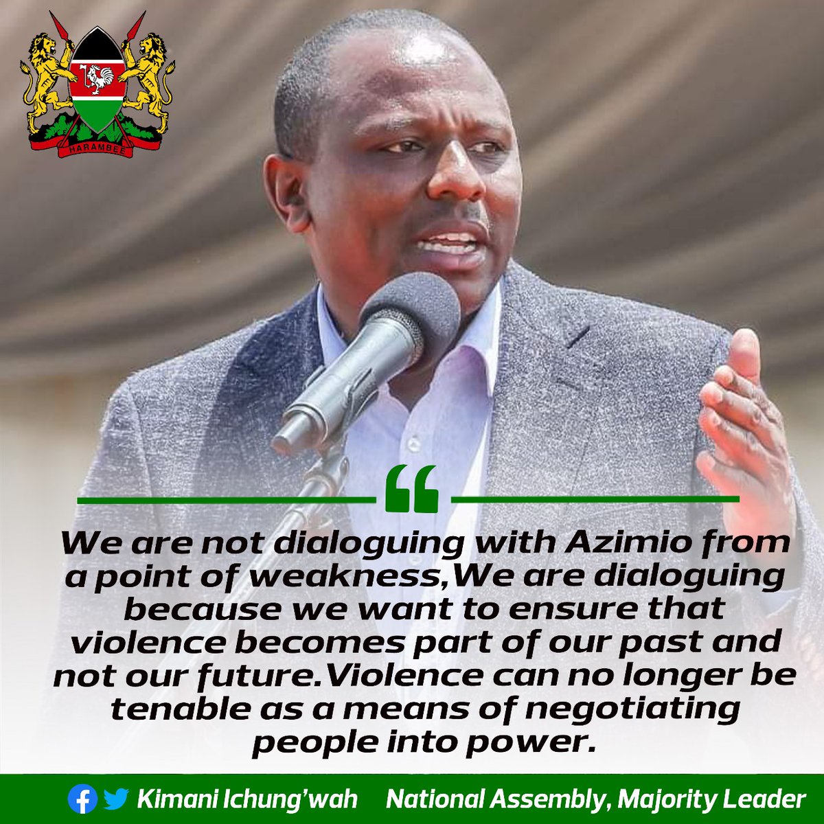 KIMANIICHUNGWAH's tweet photo. If the Azimio leader chooses to resume protests, he is free to do so, but it's important to note that we will not succumb to blackmail. https://t.co/H198dweO0b
