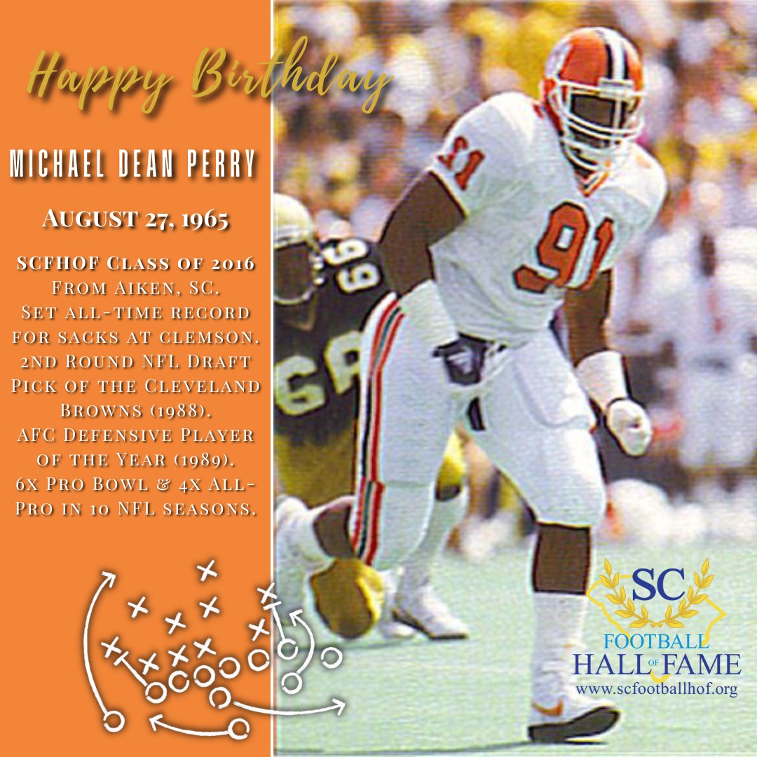 SCFootballHOF's tweet image. Happy Birthday to @ClemsonFB legend &amp;amp; #SCFHOF16 Inductee Michael Dean Perry!!! #MDP #SCPros #SCMade #Aiken 
scfootballhof.org/inductees/indu…