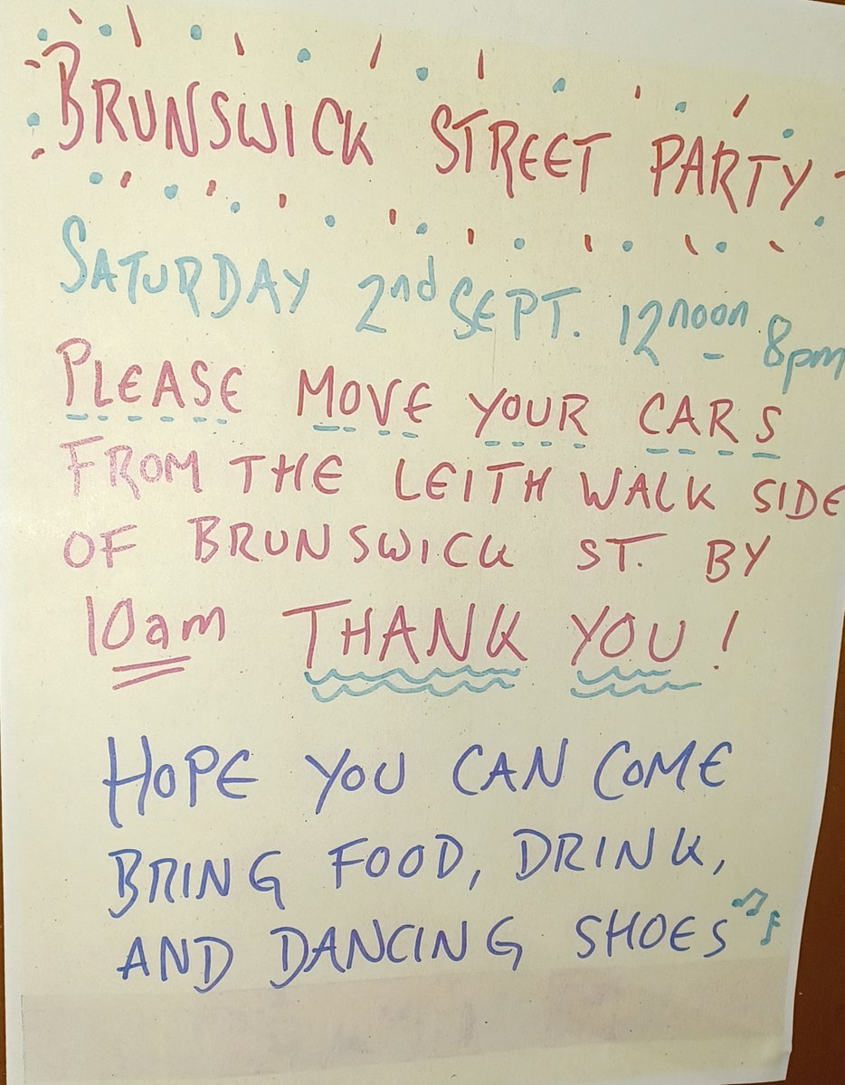 2nd Annual @BrunswickSt Party, Saturday 2nd Sept, 2023: 12-8pm. Come along! With music, games, play, food, drink, fun & some community together-time! #community #Edinburgh #street #party Thankyou @Edinburgh_CC for closing our street to traffic for this event! @james_dalgleish