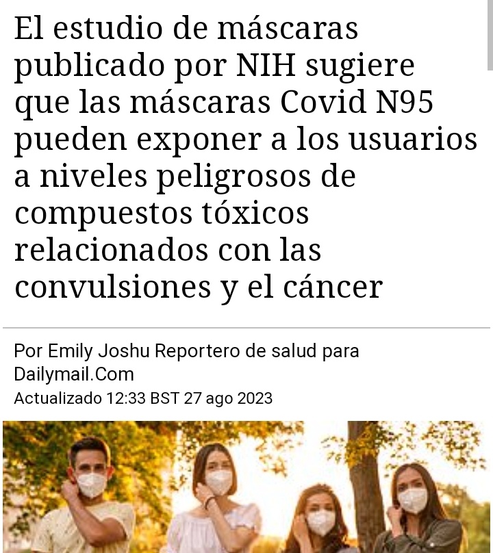 OVNIS_UFOs's tweet photo. ⚠️🚨😷Las #máscaras #N95 Covid #exponen a quienes las usan a niveles peligrosos de compuestos #tóxicos relacionados con #convulsiones y #cáncer.
Sin embargo, en los Estados Unidos, este estudio no recibirá ninguna cobertura de prensa. Lo garantizo.👇
https://t.co/9ntKhImz78 https://t.co/PYwXFtZSGP