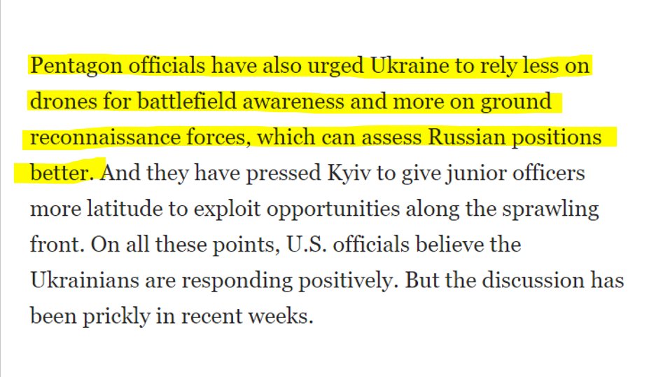 🧵I came across an article today in The Washington Post that discusses the counter-offensive. I usually refrain from criticizing leaks, recognizing the importance of journalistic work. Nevertheless, in light of the statement in the article, I want to provide some counterpoints: