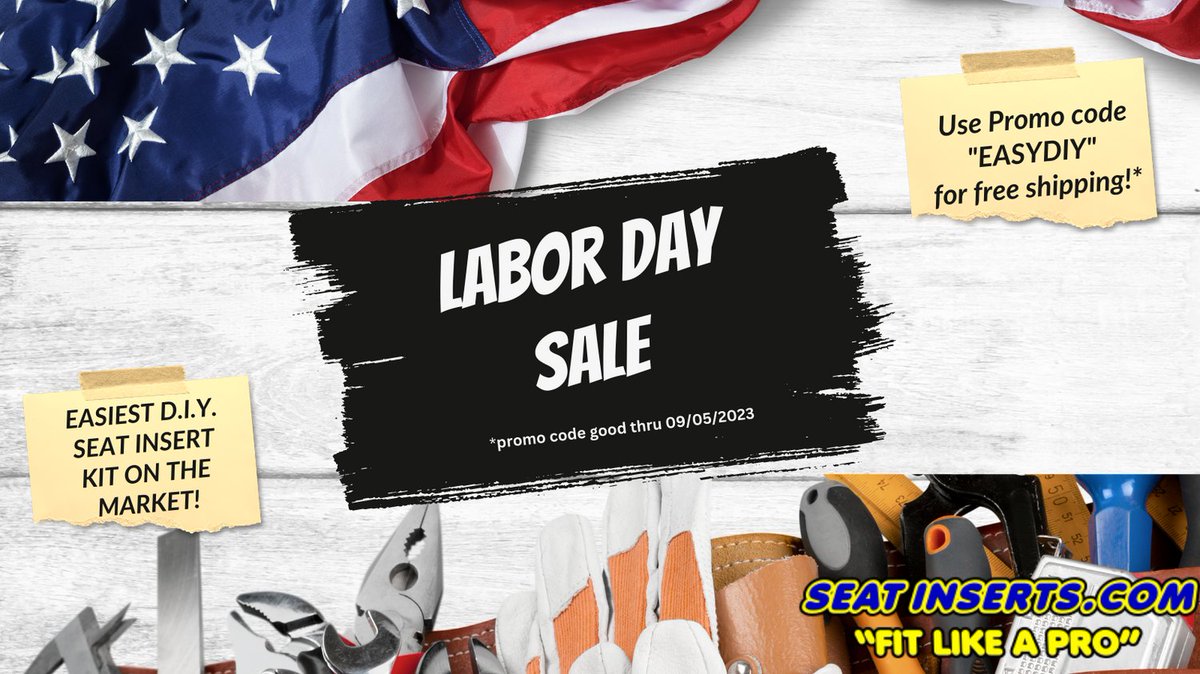 LABOR DAY SALE - FREE SHIPPING!
USE PROMO CODE 'EASYDIY'
PROMO CODE GOOD THRU 09/05/2023 #labordaysale #diy #seatinserts #fitlikeapro #letsgoracing