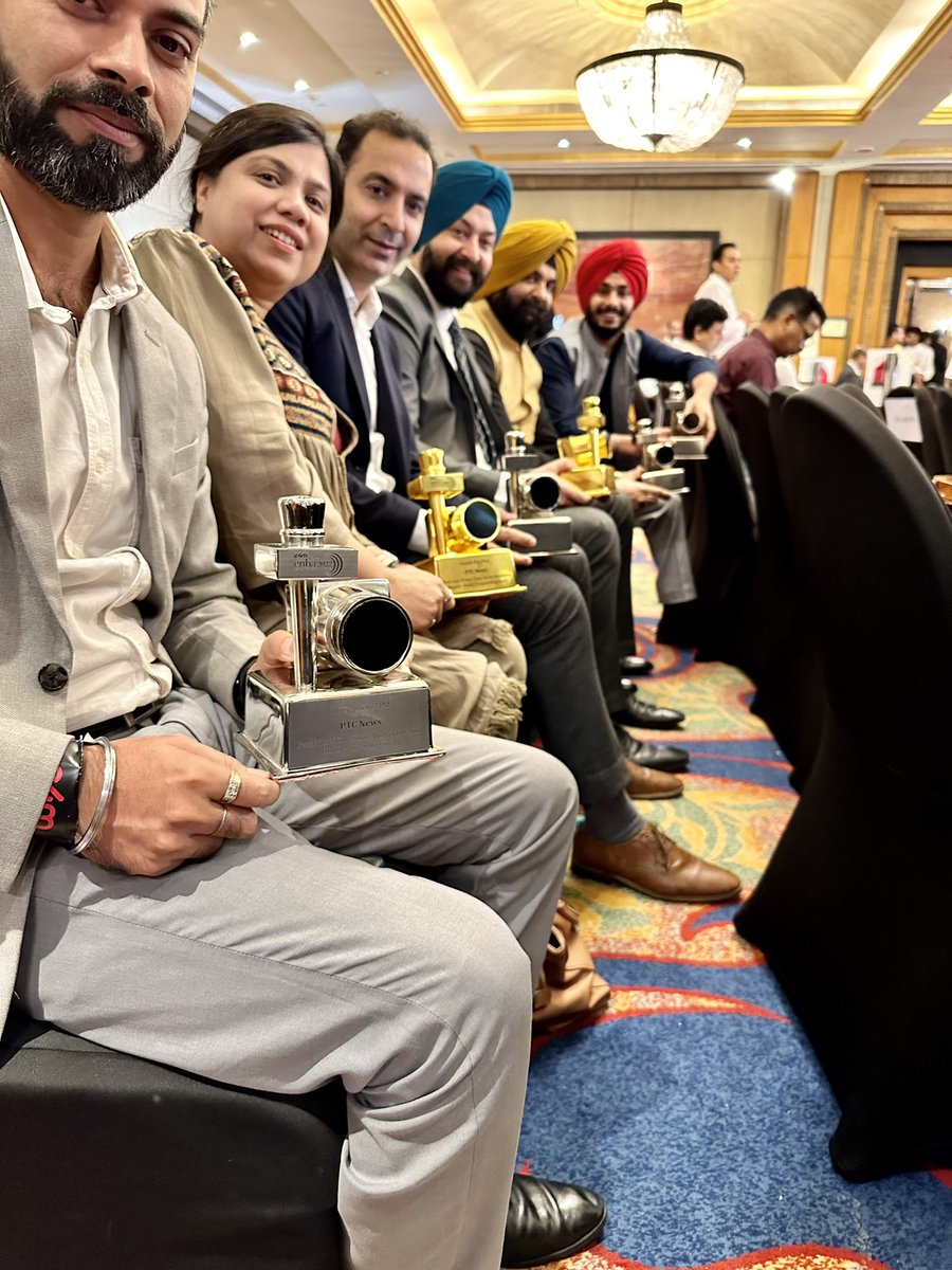 RabindraGTC's tweet photo. @ptcnews wins big at #enbaAwards - Exchange4Media News Broadcasting Awards - bagging seven trophies. #TeamPTCRocks https://t.co/aCJN8hpCkj