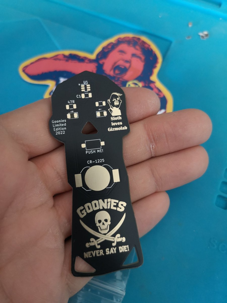 📣Four new Goonies badges ready in stock! 🎉You can find on Tindie, link in Bio ☠️ #goonies #chunk #badgelife #defcon #oneeyedwillie #skeletonkey