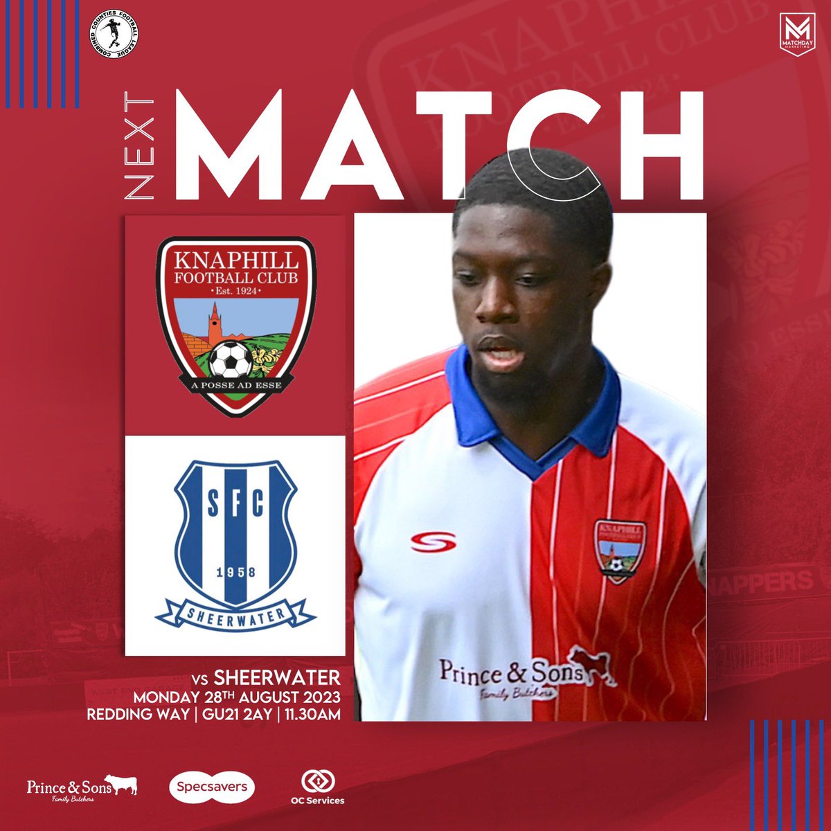 𝐁𝐚𝐧𝐤 𝐇𝐨𝐥𝐢𝐝𝐚𝐲 𝐌𝐨𝐧𝐝𝐚𝐲 𝐅𝐨𝐨𝐭𝐛𝐚𝐥𝐥: 𝐊𝐧𝐚𝐩𝐡𝐢𝐥𝐥 𝐕𝐬 𝐒𝐡𝐞𝐞𝐫𝐰𝐚𝐭𝐞𝐫

The #Knappers host local rivals Sheerwater TOMORROW.

It’s the first leg of the Dave Taylor Cup!

£5 ENTRY for <a href="/wokingfc/">Woking Football Club</a> <a href="/FarnboroughFC/">Farnborough FC</a> <a href="/DorkingWDRS/">Dorking Wanderers FC</a> <a href="/OfficialShots/">Aldershot Town FC</a> FANS

🗓️ Monday,