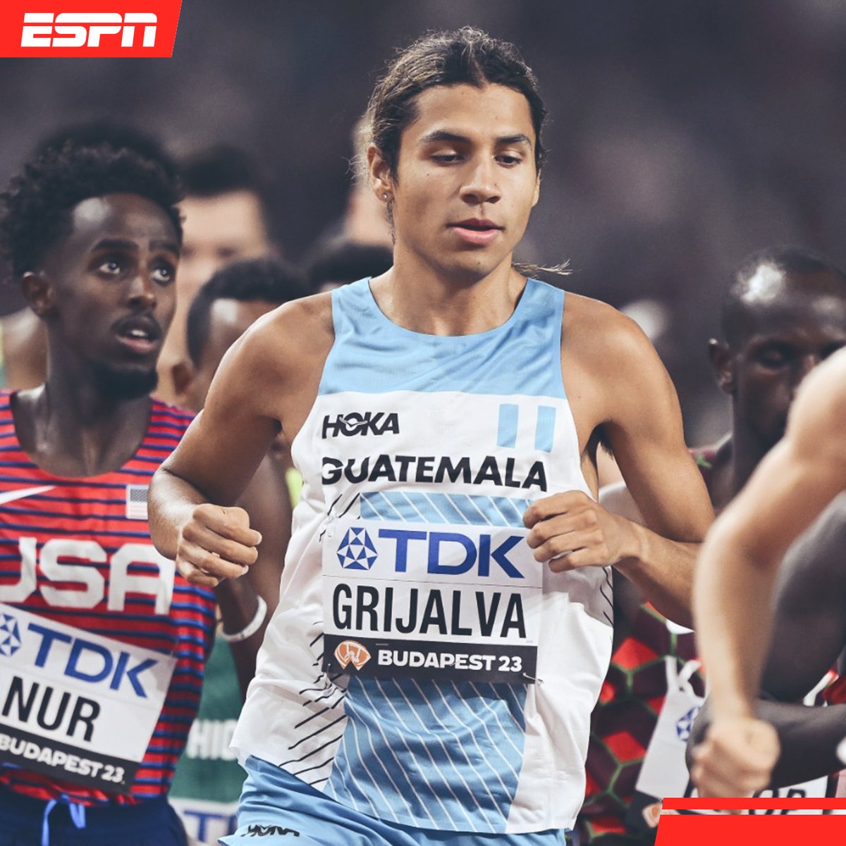 ESPN_GT's tweet photo. 🇬🇹👏 ¡CUARTO LUGAR! Luis Grijalva finalizó en la cuarta posición en la final de los 5 mil metros del Campeonato Mundial de Atletismo, con un tiempo de 13:12:50. https://t.co/HxrlH4OZdP