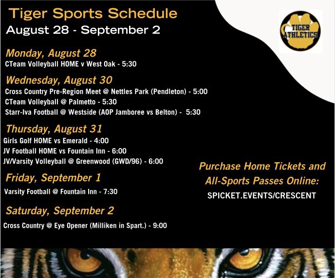 Tiger Sports this week!