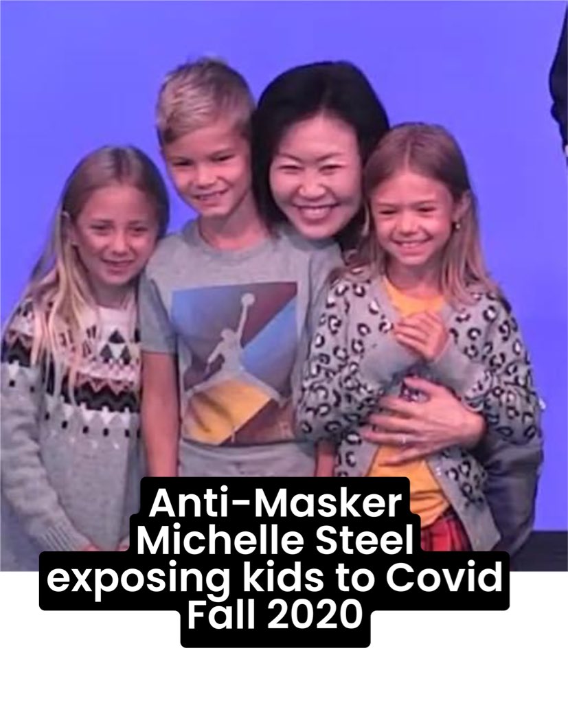 LarryTenney's tweet photo. Remember when we were instructed to stay home and wear masks in public? 😷

Anti-masker Rep Michelle Steel exposed these small kids to Covid at a church that defied closure/mask mandates

Shortly after this, Steel announced she had Covid 

#SteelBadForHealth https://t.co/c9nxBZvmqI