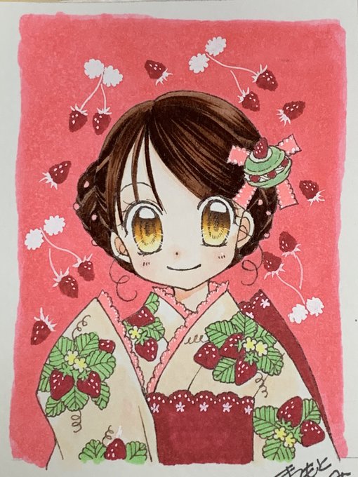「smile strawberry print」 illustration images(Latest)