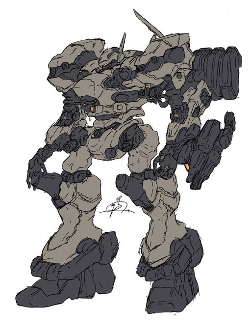 ACⅣで使ってる自機の絵描いた 頭と左肩ミサイルと武器以外はまだ初期装備です…(金が足らねぇ…)