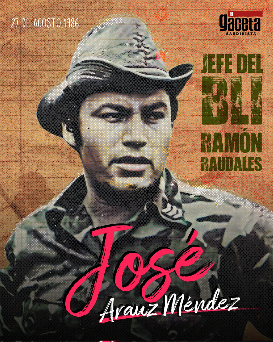 🔴⚫️ A 37 años del tránsito a la inmortalidad del héroe de la Revolución Popular Sandinista, José Arauz, su compromiso de amor y lealtad por la patria perdura en los nuevos tiempos de victoria de Nicaragua.