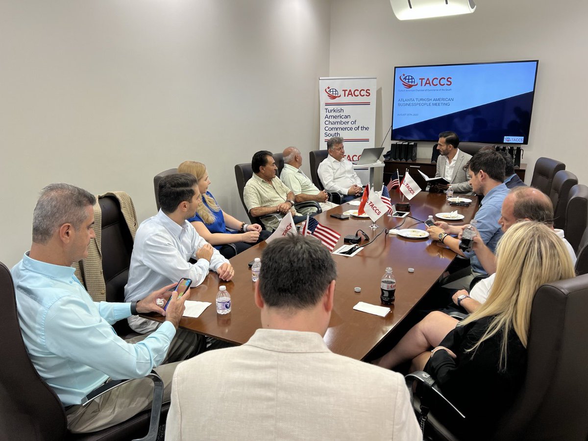 taccsouth's tweet photo. On August 25th, TACCS hosted a gathering of prominent Turkish-American business leaders at the Atlanta office of Turkish Airlines, our esteemed 2023 sponsor. https://t.co/0Wx4iBcfVo