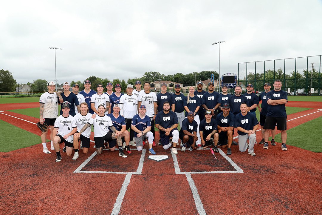 ClevelandFire's tweet photo. Friday’s Charity Softball Game ended #CLEFIRE 19 @CLEpolice 9. Thanks to @MayorBibb and everyone who came out to support St.Herman House. https://t.co/JONiVehvtT