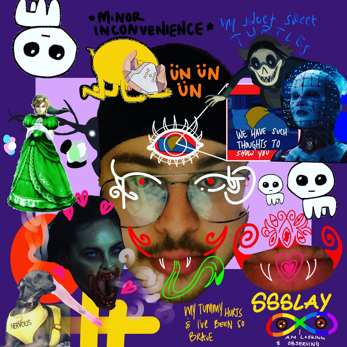 If anyone is still on here, here’s a collage i just finished #art #collage #horror #adventuretime #link #regirock