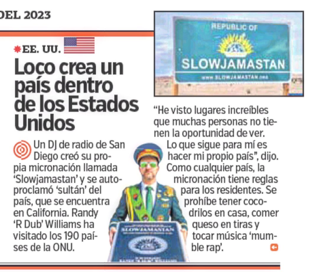 slowjamastan's tweet photo. Meanwhile, in Peru…

@TromeOficial #slowjamstan #micronation #micronations https://t.co/UqhVqTsIAV