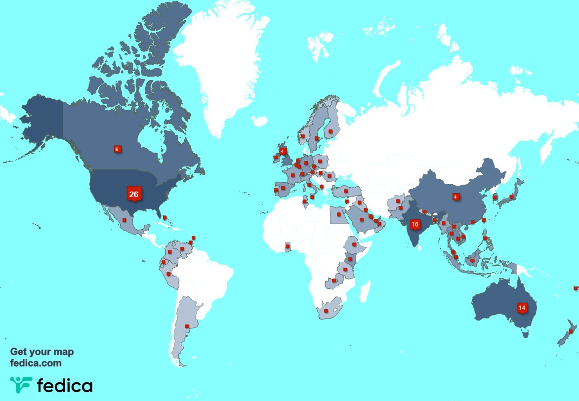 I have 4 new followers from Belgium, and more last week. See fedica.com/!dhatravada