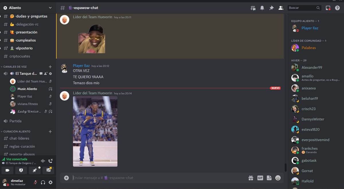 Dimeilaz's tweet image. ¡Estamos en vivo en el #EspaWOW en el servidor de @alientoblog! ¡Así que actívense! ¡Los esperamos!

#Hive #EspaVlog