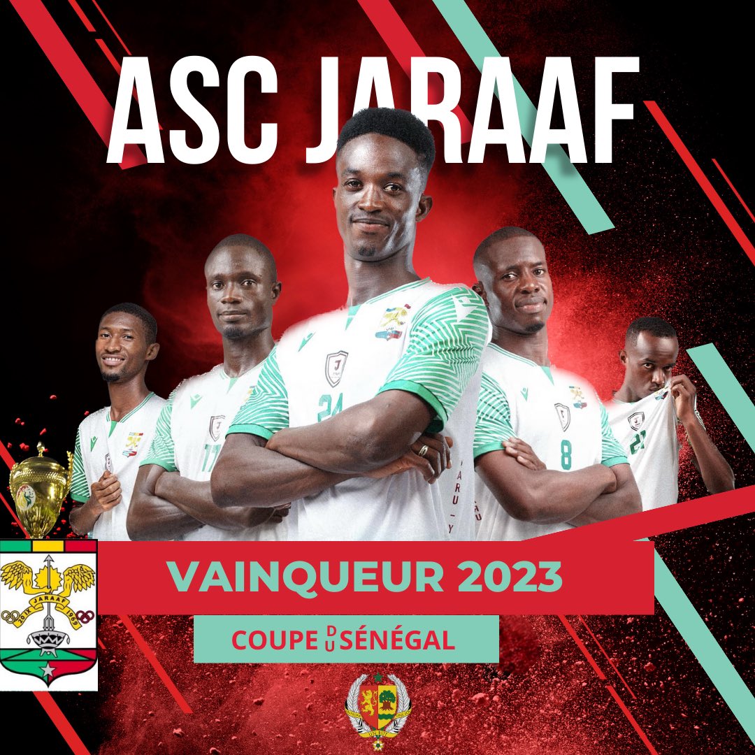 Macky_Sall's tweet photo. Belle fête du football au stade Abdoulaye Wade ! 
Félicitations à toute l’équipe de l’Asc Jaraaf, club emblématique de la Médina et de la capitale pour cette belle victoire en finale de la coupe du Sénégal. 
Bravo également au Stade de Mbour pour son parcours et sa combativité dans cette édition 2023.
