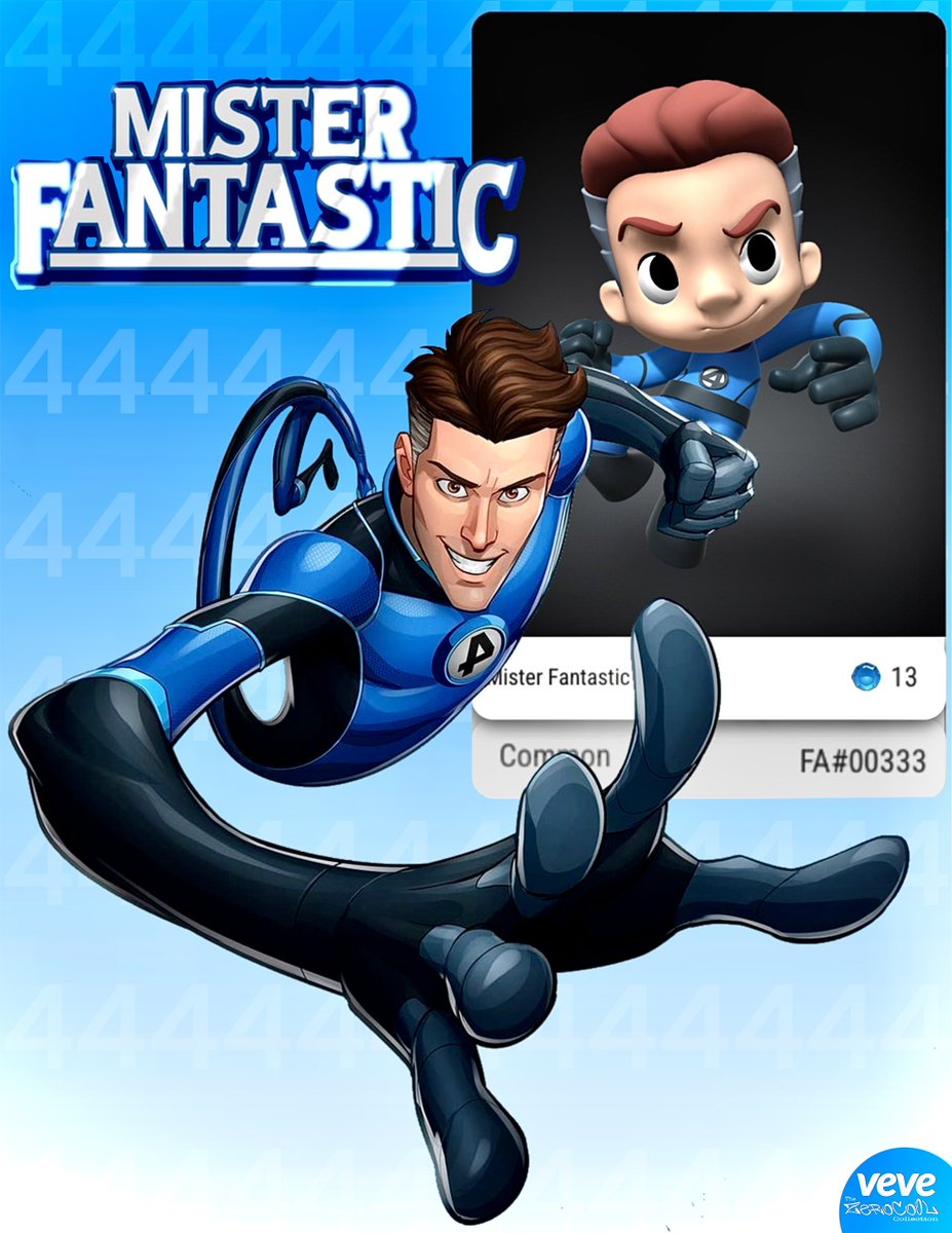 Reed Richards

@veve_official @DavidYuNZ 
#vevefam #veve
#DigitalCollectibles 
#NFT #NFTs 
#Marvel 
#FantasticFour 
#MisterFantastic