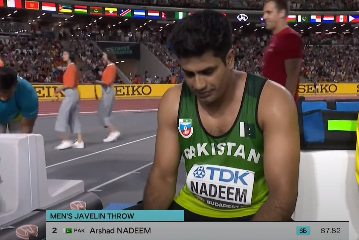 Khalil_writes_'s tweet photo. Limited facilities and limited infrastructure, yet Arshad Nadeem claims Silver medal at the World Championships. What a man! Ma Shaa Allah 🇵🇰

 And Many Congratulations to #NeerajChopra 🇮🇳 for Gold medal ❤️ #WorldAthleticsChamps #NeerajChopra https://t.co/VY8zYIxmzd