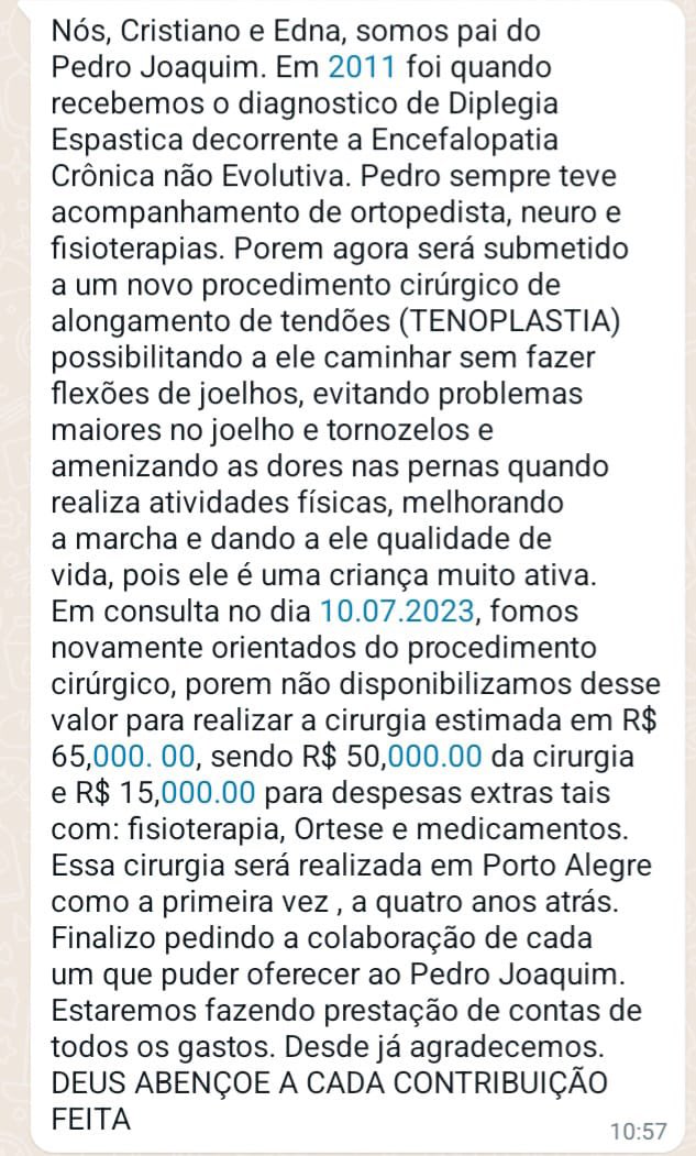 sunsetterl's tweet photo. Pedro Joaquim é meu primo e portador da Diplegia Espástica decorrente a Encefalopatia Crônica não evolutiva. 

Ele precisa de uma cirurgia e os gastos somam em torno de 65 mil reais. Seguem todas as informações abaixo: 

Quem puder dar RT pra chegar em mais pessoas, agradeço! 🙏🏼 https://t.co/Lh0xftzY5X