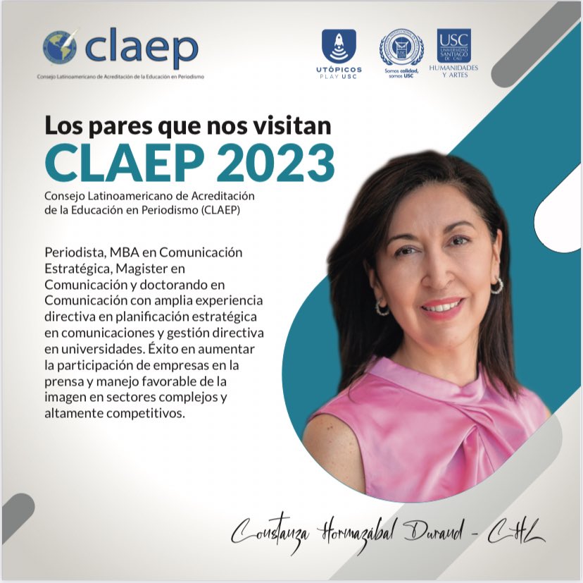 Utopicos_usc's tweet photo. Constanza Hormazabal, periodista y magíster en comunicación de Chile. https://t.co/vRfflXRcMI