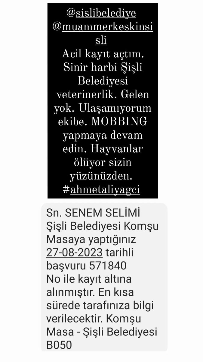 22.06'da açılan şikayeti saat 11'de geldi ekip.Ekipteki çalışan telefonları gönüllüye açmama talimatı aldığını söyledi.  Ekip telefonunu gönüllüye açmadığı için ağır hasta kediyi yakalayamadık acil vakaya BIR SAAT Sonra geldiler.  <a href="/sislibelediyesi/">Şişli Belediyesi</a> <a href="/muammerkeskin75/">Muammer Keskin</a> <a href="/ahmetaliyagci/">AHMET ALi YAĞCI</a>