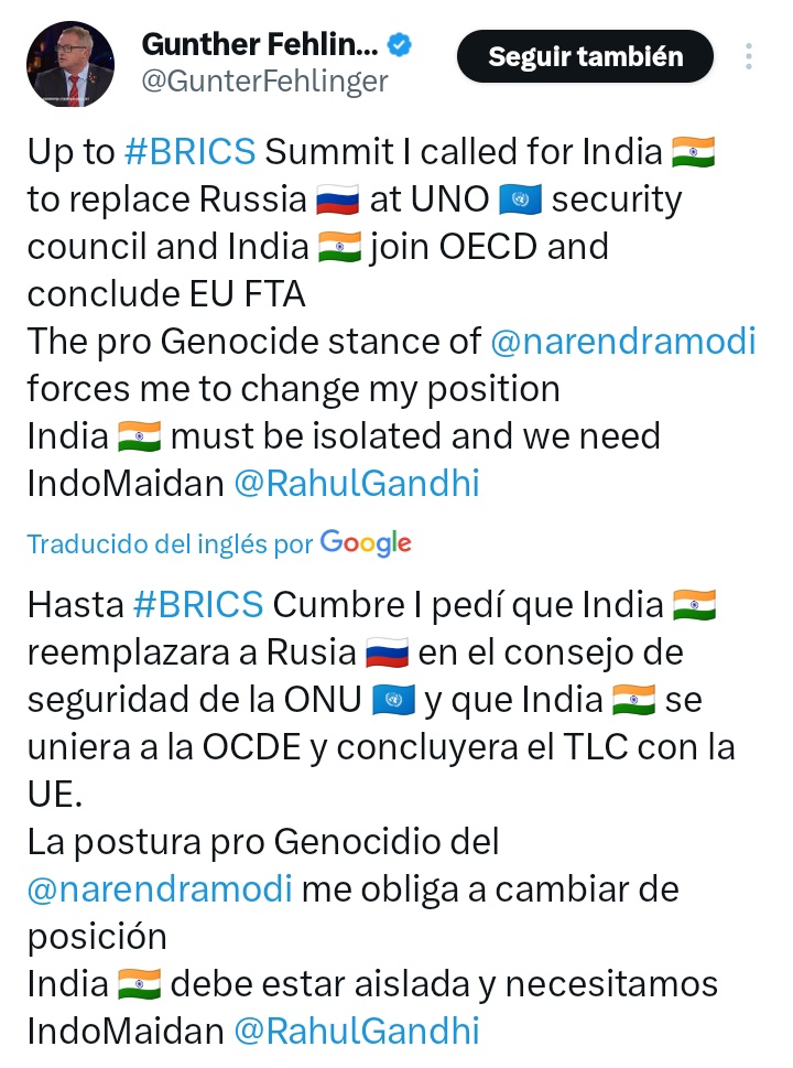Los mafiosos de la OTAN querían quitar a Rusia del Consejo de Seguridad y poner a India, pero con la posición de India en los BRICS, pues dicen que: "India debe ser aislada y ejecutado un IndoMaidan" para derrocar al gobierno... esos psicópatas se creen los dueños del mundo.