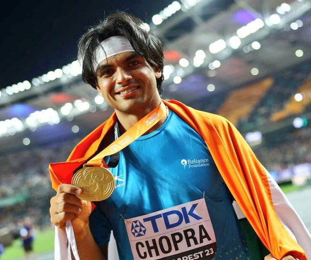 #NeerajChopra with Gold Medal 🥇🇮🇳

#WorldAthleticsChampionship #Budapest2023   #ArshadNadeem  #NeerajChopra #GoldForIndia