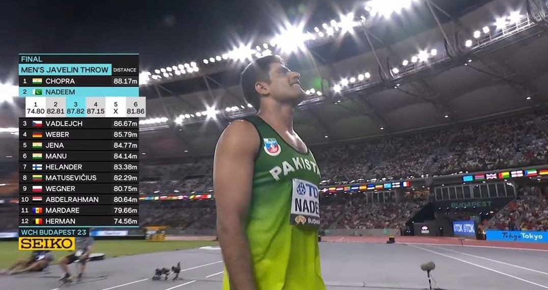 inamch42's tweet photo. MashAllah, star of Pakistan Arshad Nadeem made a remarkable comeback after an injury and ultimately secured a silver medal for his country. Proud of Pakistan 🇵🇰
 #WorldAthleticsChamps https://t.co/6YdyxjGZQI