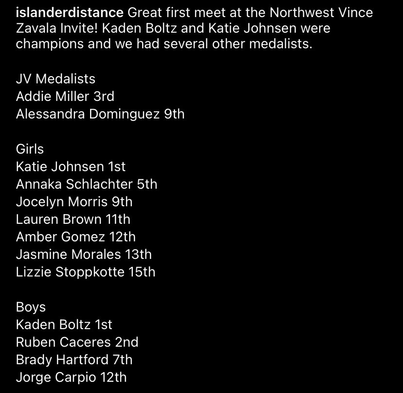 melzee003's tweet photo. Vince Zavala Meet  8.25.2023
Way to go Islanders! 🌴👟 #xc #running #GoGI #IslanderPride #WearPurpleBeGold @GishActivities @GISH_Islanders @GIPublicSchools @gi_distance https://t.co/YOOZSejAqK