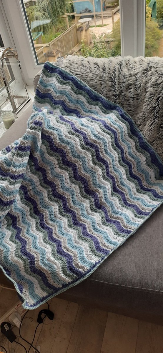 Baby blanket finished.... next project is to make a baby cardi ,bootees and hat using the same colours. @educrochet