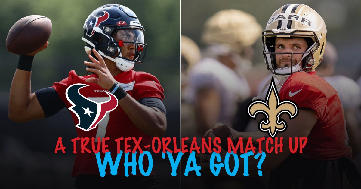 We walk the 𝘱𝘦𝘳𝘧𝘦𝘤𝘵 line between Tex and Orleans every day, but this weekend, they go 𝐇𝐄𝐀𝐃 to 𝐇𝐄𝐀𝐃! Who you got in this 🏈 match up? ⁣

Personally, we're Switzerland this weekend.